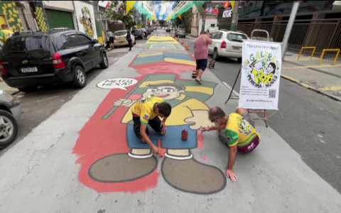 Đường phố Brazil ngập tr&agrave;n sắc m&agrave;u đ&oacute;n ch&agrave;o World Cup