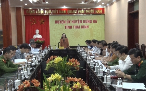 Kiểm tra việc l&atilde;nh đạo, chỉ đạo thực hiện Chỉ thị số 26 của Bộ Ch&iacute;nh trị tại huyện Hưng H&agrave;