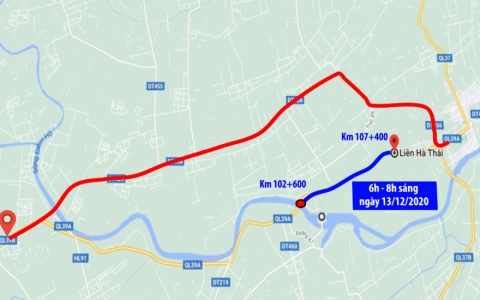 Ph&acirc;n luồng giao th&ocirc;ng phục vụ lễ khởi c&ocirc;ng, động thổ Dự &aacute;n Li&ecirc;n H&agrave; Th&aacute;i