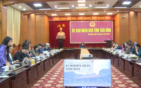 UBND huyện Hưng H&agrave; b&aacute;o c&aacute;o dự thảo kịch bản chi tiết Lễ hội Đền Trần năm 2024