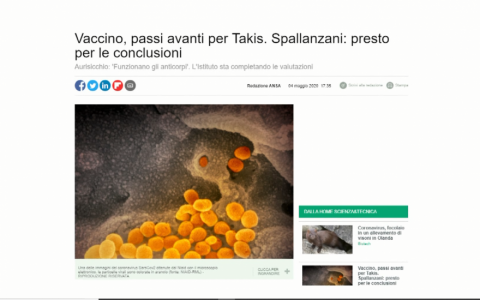 Italy thử nghiệm kh&aacute;ng thể chống SARS-CoV-2         