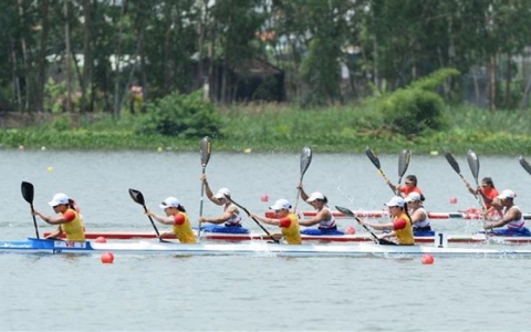 Nguyễn Thị Thanh Mai - Vận động vi&ecirc;n đua thuyền Th&aacute;i B&igrave;nh tại đội tuyển Việt Nam đạt Huy chương Bạc tại Sea games 31