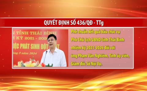 Ph&ecirc; chuẩn kết quả bầu chức vụ Ph&oacute; Chủ tịch UBND tỉnh Th&aacute;i B&igrave;nh 