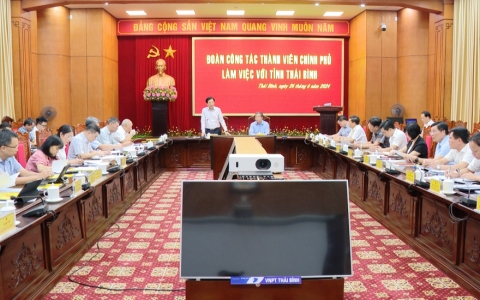 Đo&agrave;n c&ocirc;ng t&aacute;c th&agrave;nh vi&ecirc;n Ch&iacute;nh phủ l&agrave;m việc với tỉnh Th&aacute;i B&igrave;nh