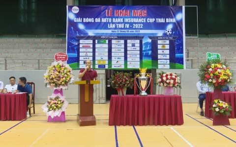 Khai mạc giải b&oacute;ng đ&aacute;  Auto - Bank - Insurance Cup Th&aacute;i B&igrave;nh lần thứ tư năm 2022