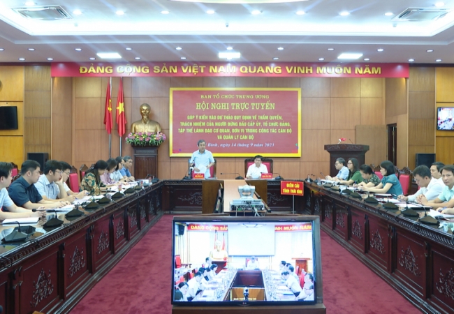 Đồng ch&iacute; B&iacute; thư Tỉnh ủy Th&aacute;i B&igrave;nh: Dự thảo Quy định l&agrave; bước đột ph&aacute; trong c&ocirc;ng t&aacute;c c&aacute;n bộ